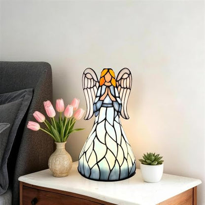 10.75” Tiffany Style Angel Figurines LED Lamp