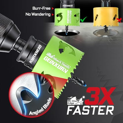 2-1/2 Inch(64mm) Hole Saw, 2PCS HSS Bi-Metal Hole Saw Kit with Shark Tooth Hole Cutter for Wood,Drywall, PVC Boards and Thin Metal (2 PCS 2-1/2")