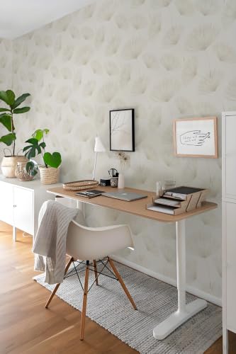 Neutral Botanical Peel and Stick Wallpaper Modern Farmhouse Contact Paper (Neutral/Beige / 17.3" x 78.7")