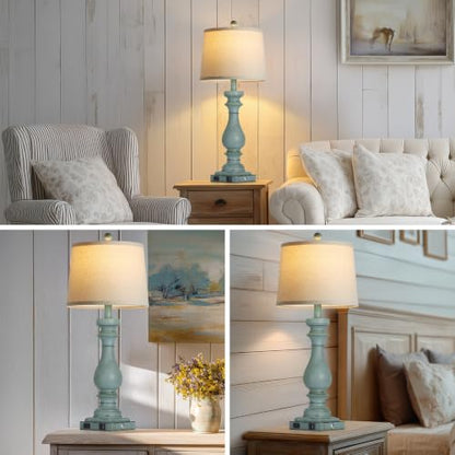29" Tall Farmhouse Table Lamp for Living Room Side Table