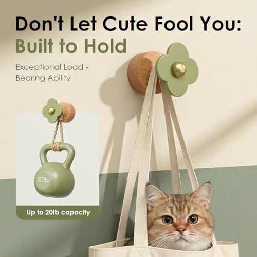 Upgreded Heavy Duty Coat Rack Wall Mount for Entryway (Green / 2 Hooks)