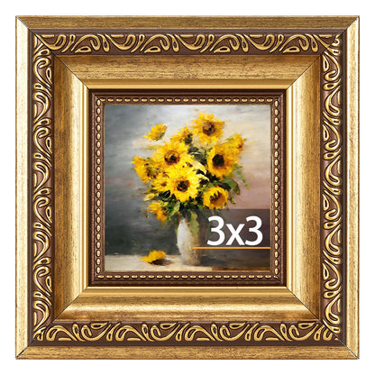 3x3 Vintage Picture Frame (Gold / 3x3 inch)