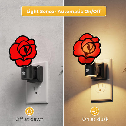 Night Lights Plug into Wall (Red Gothic Rose / 1 Pack)