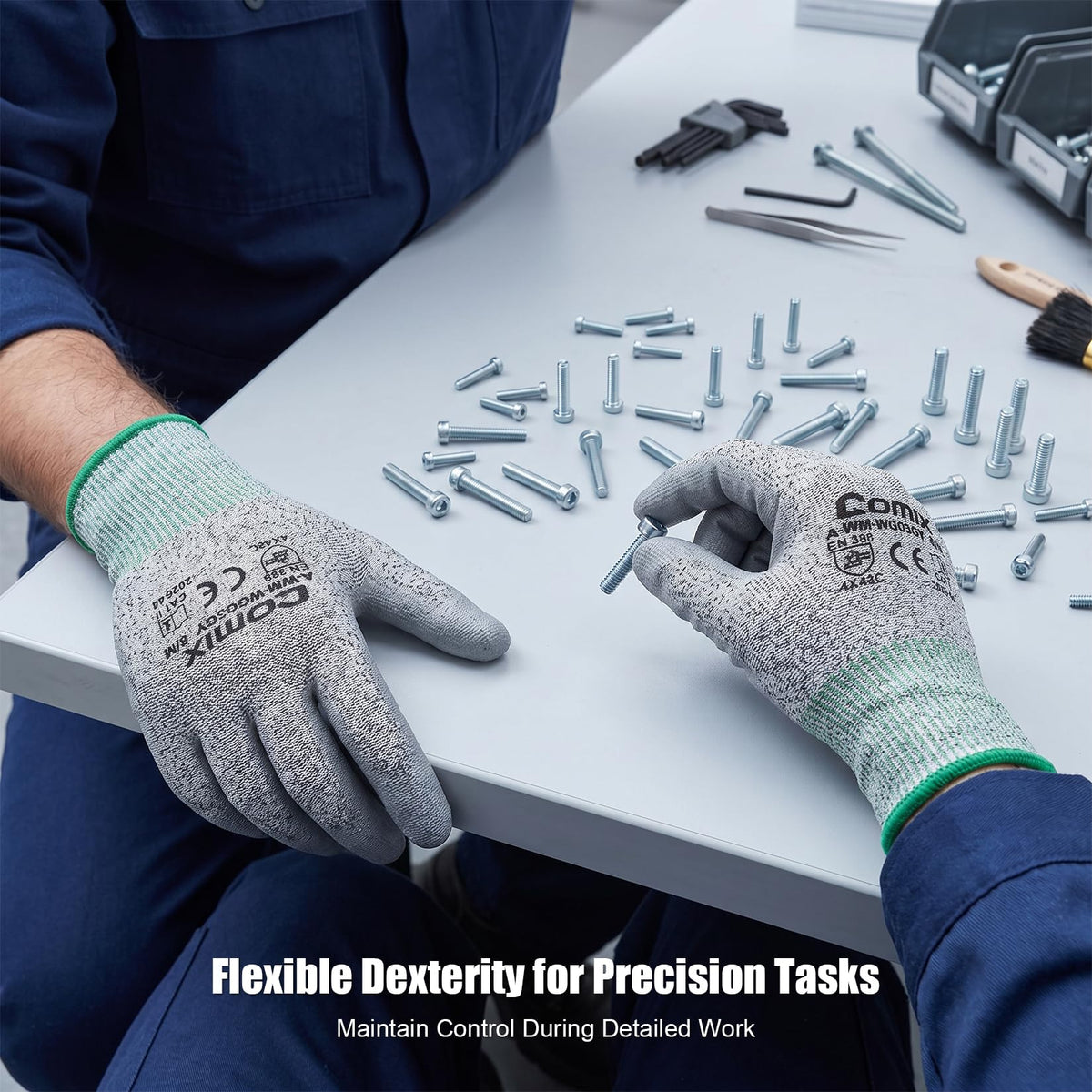 A3 Cut Resistant Work Gloves for Men & Women (Large)