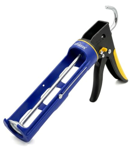 9" Dripless Caulking Gun with Swivel Body Smooth Rod Spout Cutter and Unblock Pin Manual Caulk Gun for 10 oz Cartridge Plastic Sealant Gun for Silicone Sealant Caulk Adhesive
