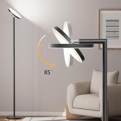 350° Rotating Head & 32W Dimmable LED Torchiere Floor Lamps for Living Room