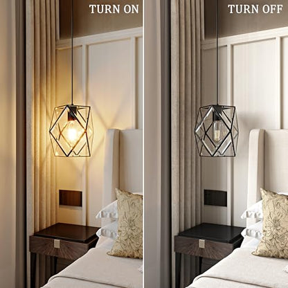 1 Light Modern Geometric Clear Glass Pendant Light