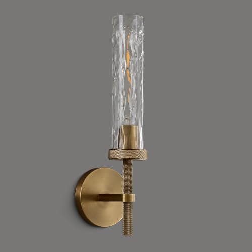 Bathroom Sconce with Water Ripples Glass Tube