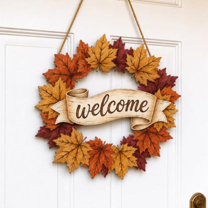 Fall Door Decor Wooden Welcome Sign