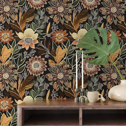 Vintage Boho Floral Peel and Stick Wallpaper