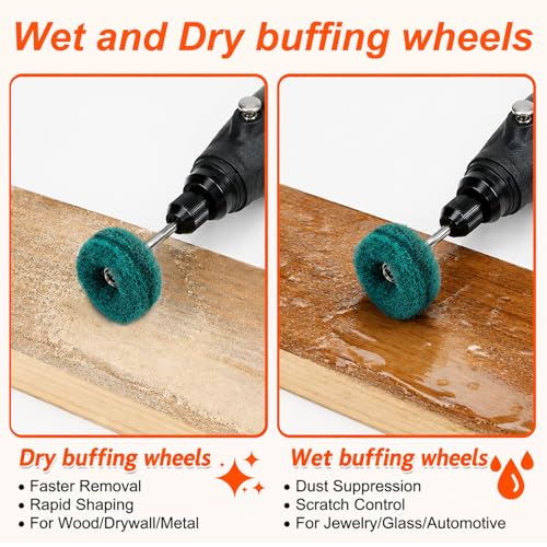 90 Pack 1 inch Abrasive Wheel Buffing Polishing Wheel Set for Rotary Tool
