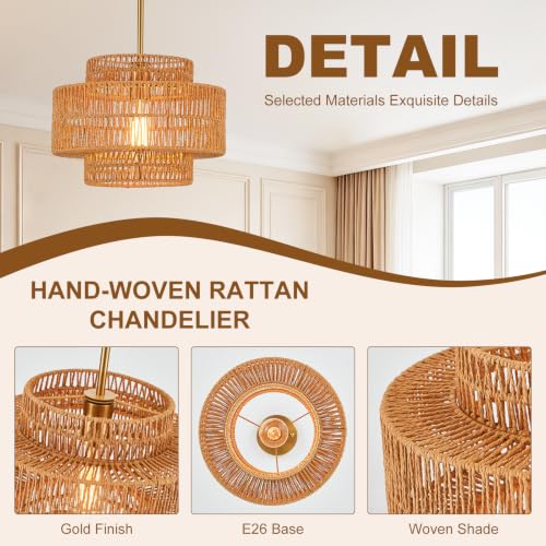 Hand Woven Rattan Chandelier