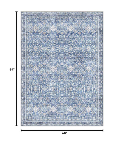 5x7 Area Rugs (Blue / 5' x 7' (Rectangular))
