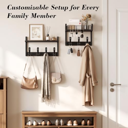 Coat Rack Wall Mount with Shelf