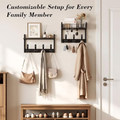 Coat Rack Wall Mount with Shelf