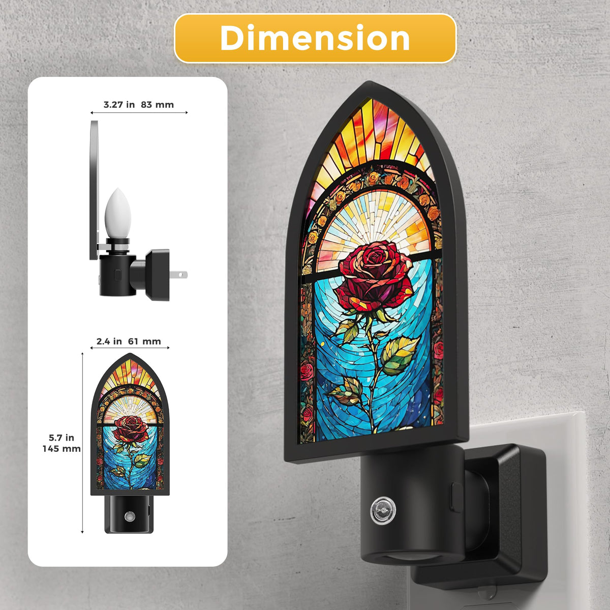 Night Lights Plug into Wall (Notre Dame Rose / 2 Pack)