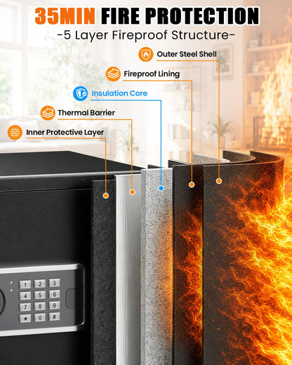 Fireproof Safe 𝟏𝟕𝟎𝟎°𝐅 𝟑𝟓 (2.0 Cuft-35MINS)