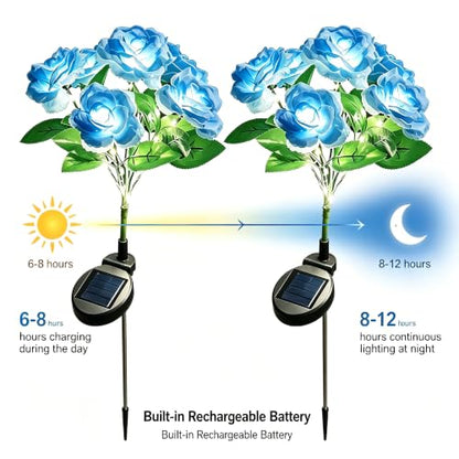 2 Pack Rose Solar Lights