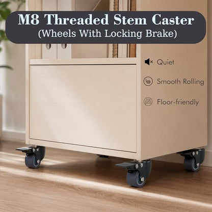 1.6 Inch M8 1.25 Threaded Stem Caster Wheels