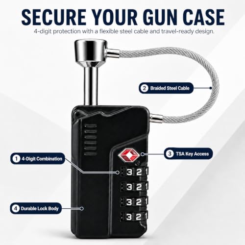 TSA Approved Combination Locks 2 Pack for Gun Cases