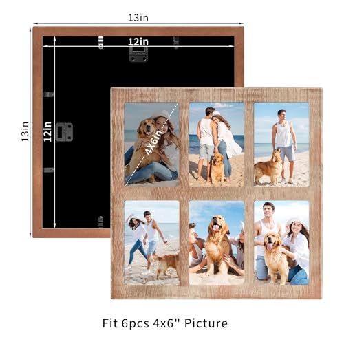 4x6 Picture Frame Collage Set of 2 (Rustic Brown / 13x13in (2Pack))