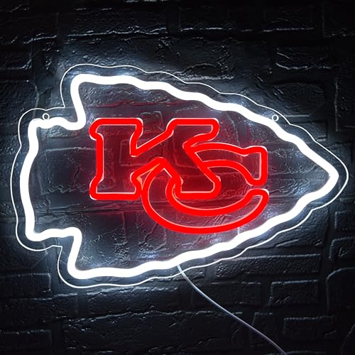 Football Neon Sign for Wall Decor Neon Sign for Man Cave Birthday Gifts for Men Footaball Team Logo Sign for Bar Party Decor