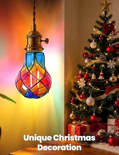 Stained Glass Light Bulb (Amber Tone Color)
