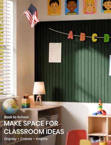 36" x 24" Large Felt Bulletin Board (Christmas Green / Fine-stripe 6-pack)