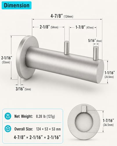 Towel Hooks for Wall (Brushed Nickel)
