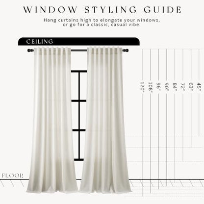 Natural Linen Curtains 94 Inches Long for Living Room 2 Panels (Natural / 52"W x 94"L (Pack of 2))