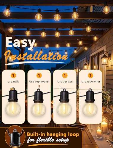 S3 LED Outdoor String Lights with Bulbs