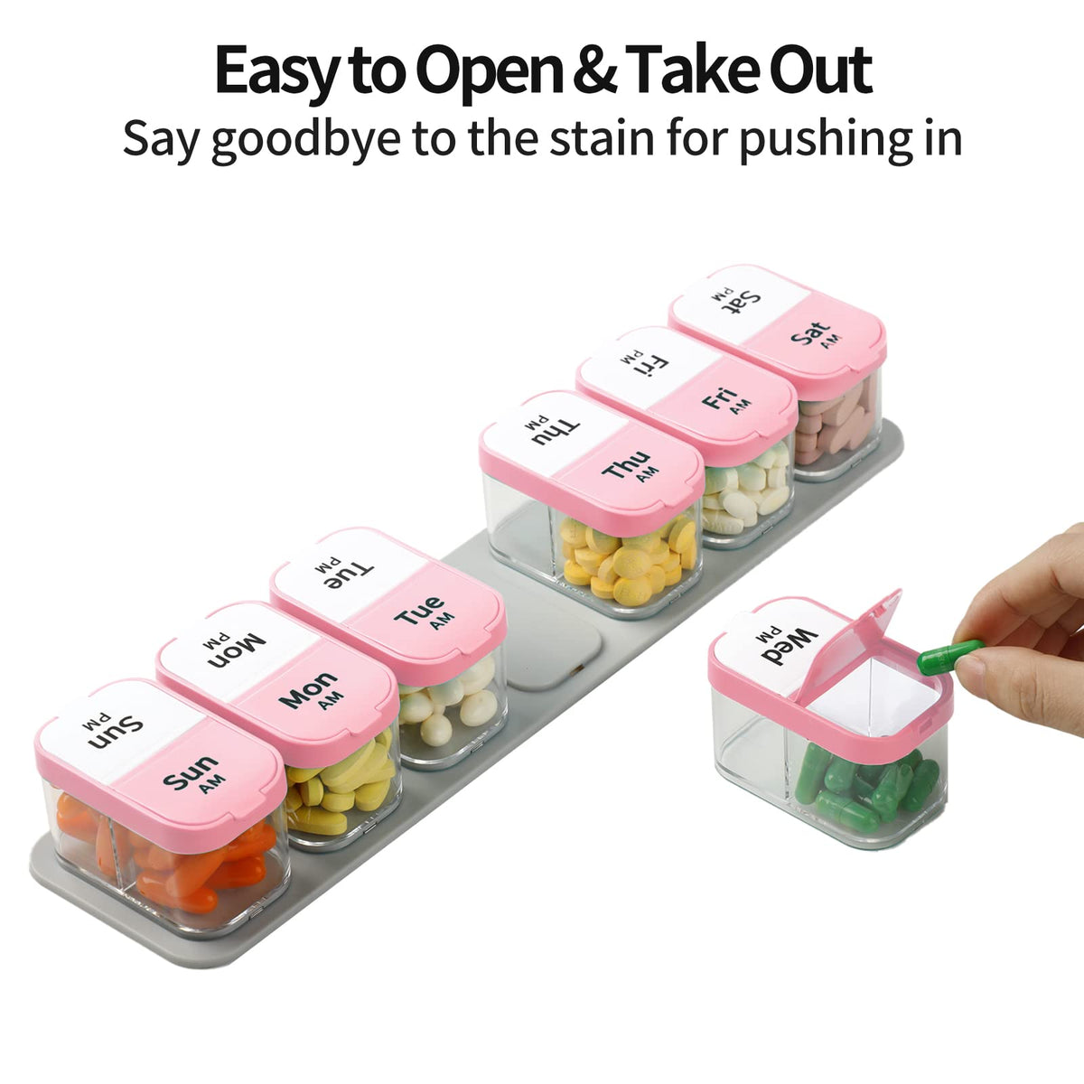 Extra Large Pill Organizer Weekly (Pink)