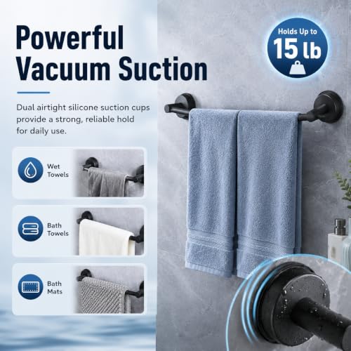 Suction-Cup-Towel-Bar for Bathroom Wall