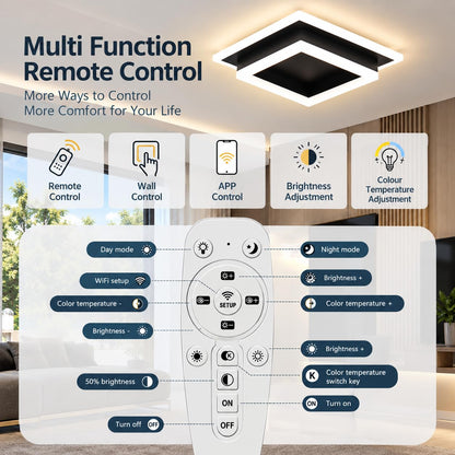 Modern LED Ceiling Light (Black / 10.62 Inches)