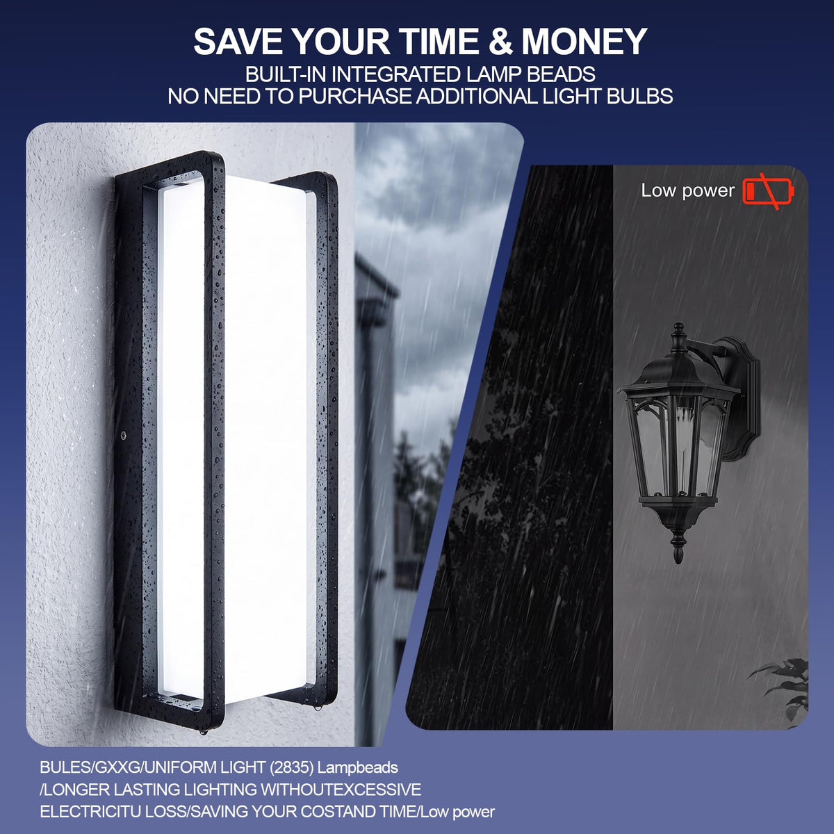 50W LED Outdoor Wall Light (1/50w/6000k/Black)