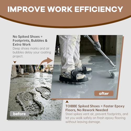 TOIBE Epoxy Floor Spiked Shoes for Epoxy Coating Application Safe Walking on Self Leveling Compounds