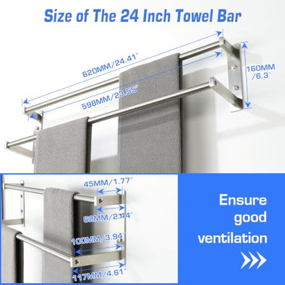 Double Towel Bars for Bathroom