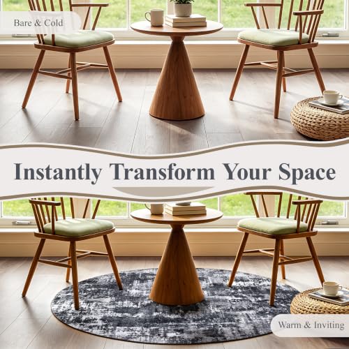 5ft Round Area Rug (Black & White / 5' (Round))