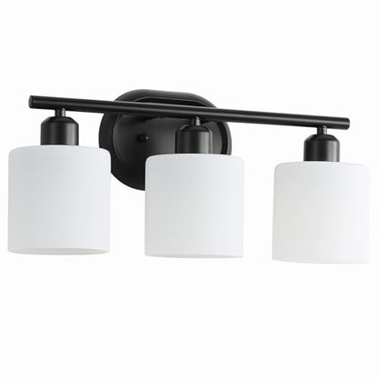 Bathroom Vanity Light with Milky White Frosted Glass Shades