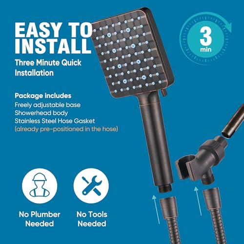 Filtered Shower Head with Handheld (Square / 2. Oil Rubbed Bronze)
