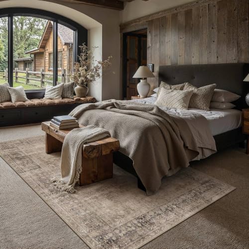 Taupe 6x9 Neutral Area Rugs for Living Room (Taupe / 6' x 9' (Rectangular))