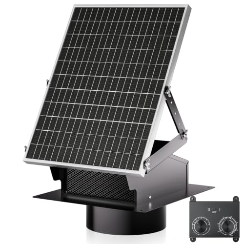 Solar Attic Fan with 8" Removable Roof Vent