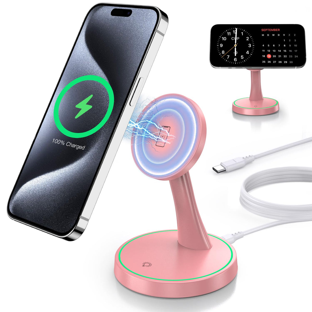 Magnetic Wireless Charger Stand 15W Fast Mag (Magnetic Single Pack Purple)