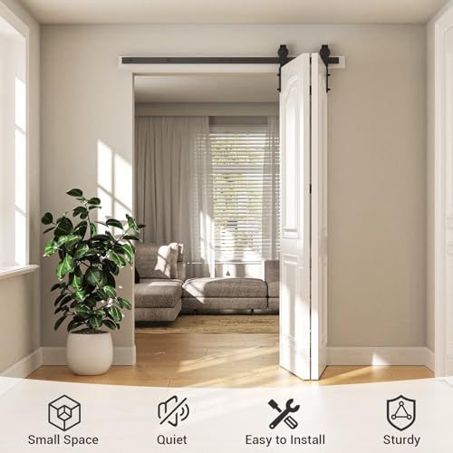 Bifold Sliding Barn Door Hardware Track Kit
