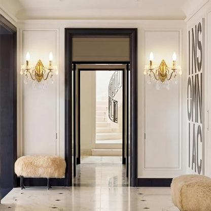 Gold Sconces Wall Decor Set of 2
