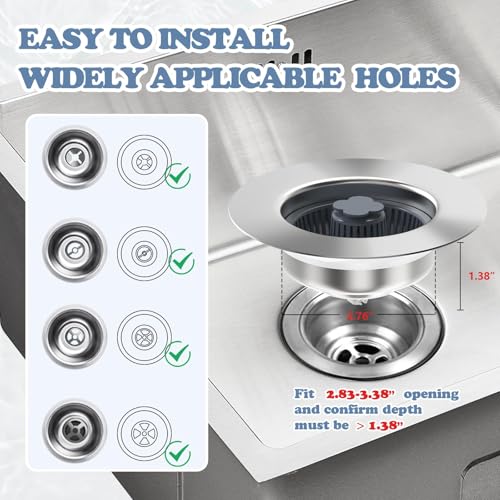 2 Pack Sink Drain Strainer