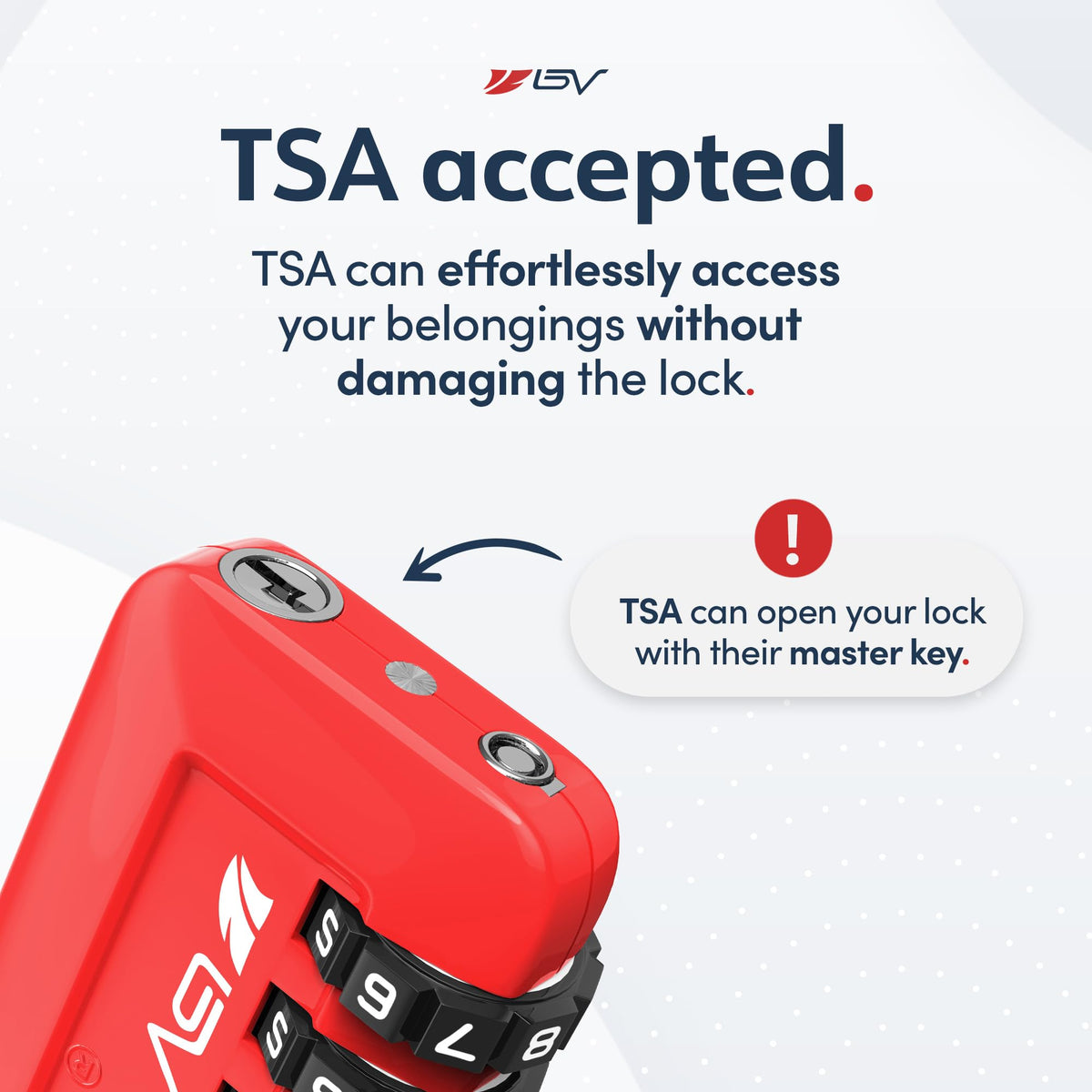 Luggage Locks TSA Accepted (Red 4-Pack)