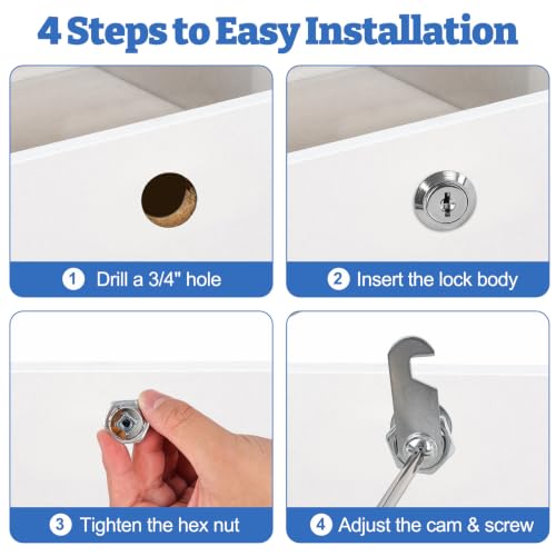 Cabinet Locks with Keys Cam Lock Keyed Alike Cylinder Lock Heavy