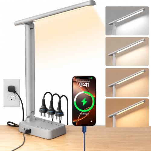 LED Desk Lamp with Power Strip