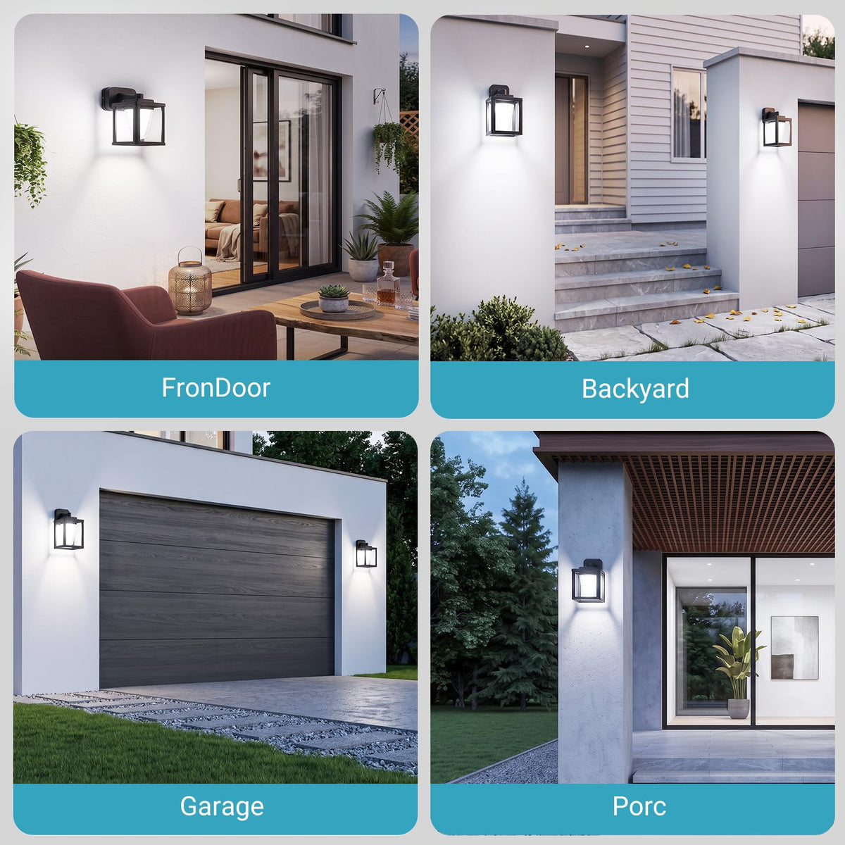 Outdoor LED Wall Sconces 15W (1/15w/6000k/Black)